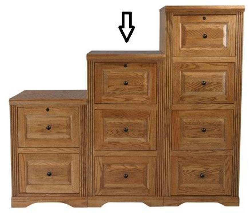 Picture of Oak 3-Drawer File Cabinet