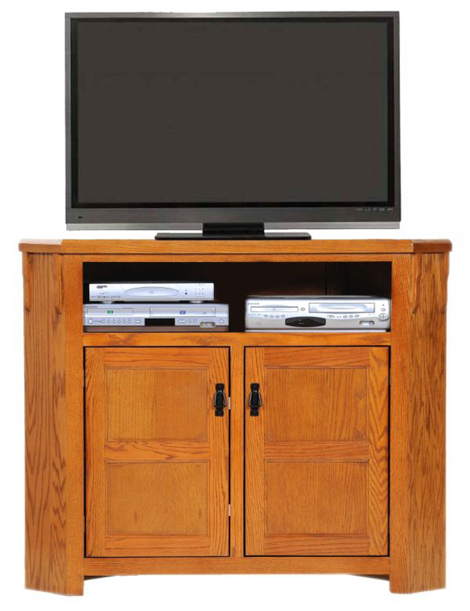 Picture of Oak Promo Tall Corner TV Stand