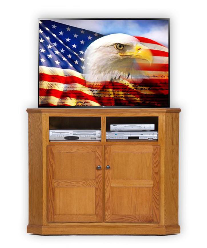 Picture of Oak Tall Corner TV Stand