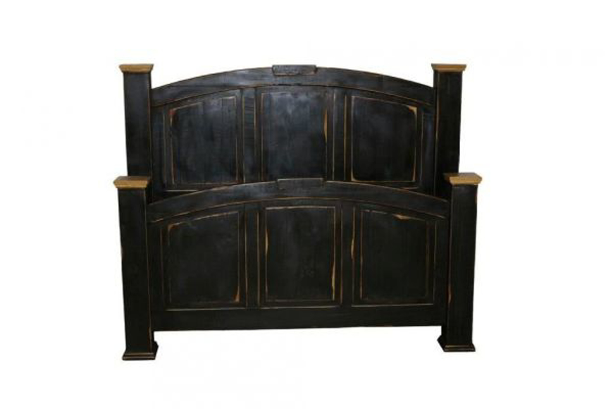 Picture of RUSTIC STONE BROWN QUEEN ECONO MANSION BED - MD748