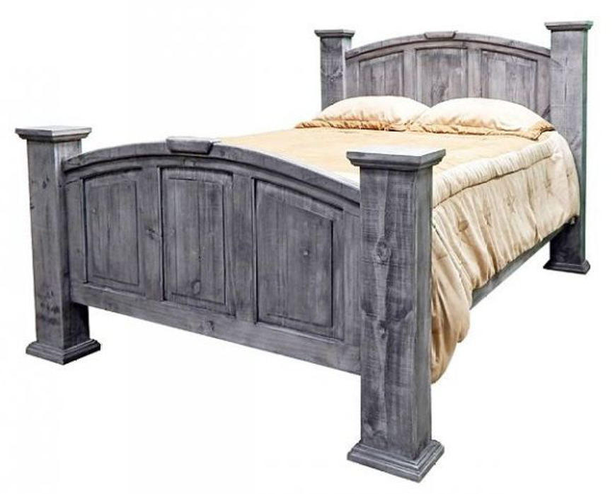 Picture of RUSTIC CHARCOAL GRAY KING MANSION BED - MD782