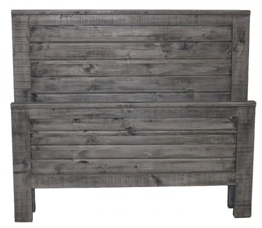 Picture of RUSTIC STRAIGHT TOP GRAY QUEEN RANCH BED - MD796