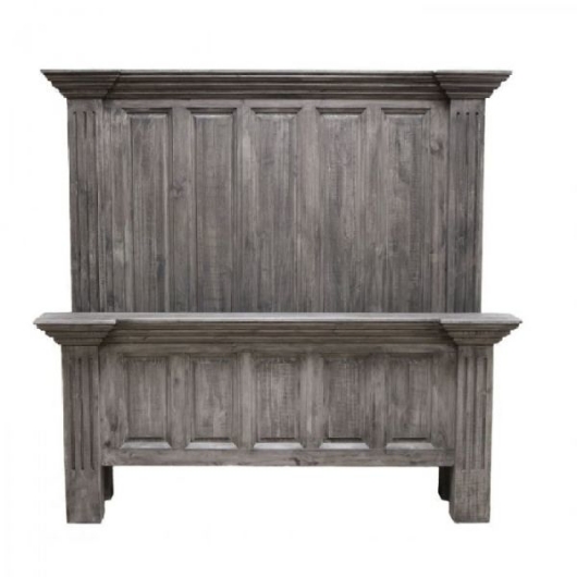 Picture of RUSTIC CHARCOAL GRAY QUEEN COLISEO BED - MD798