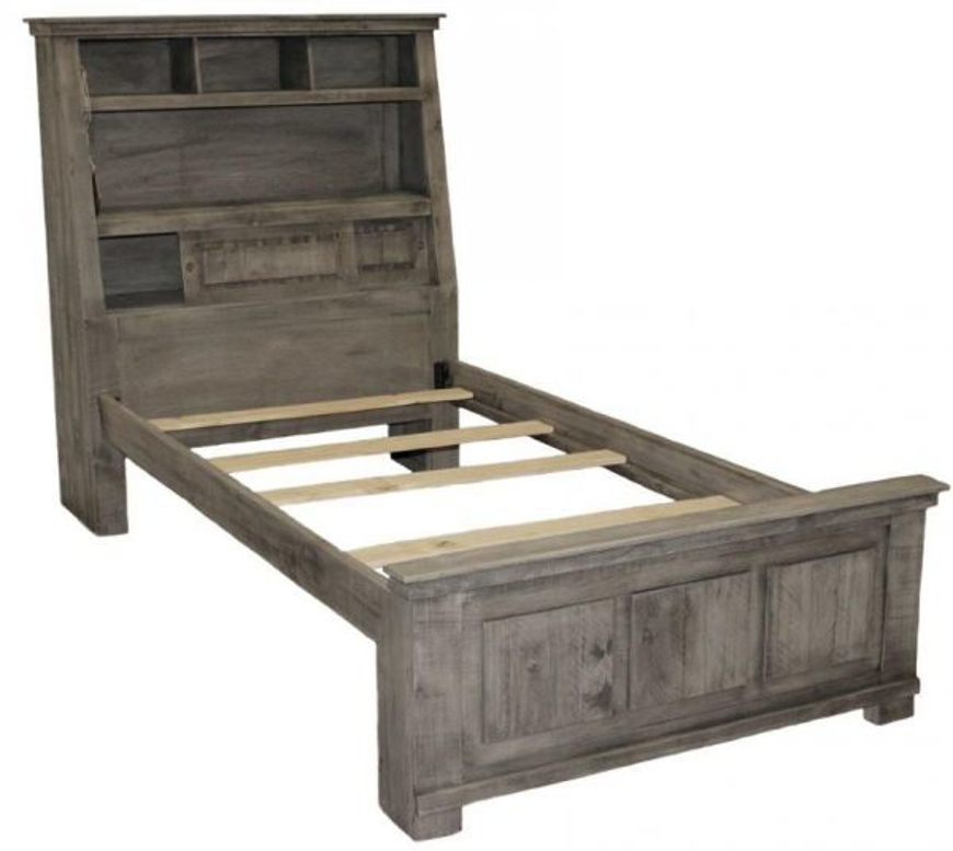 Picture of RUSTIC CHARCOAL JUMBO TWIN BED WITH DOORS - MD801