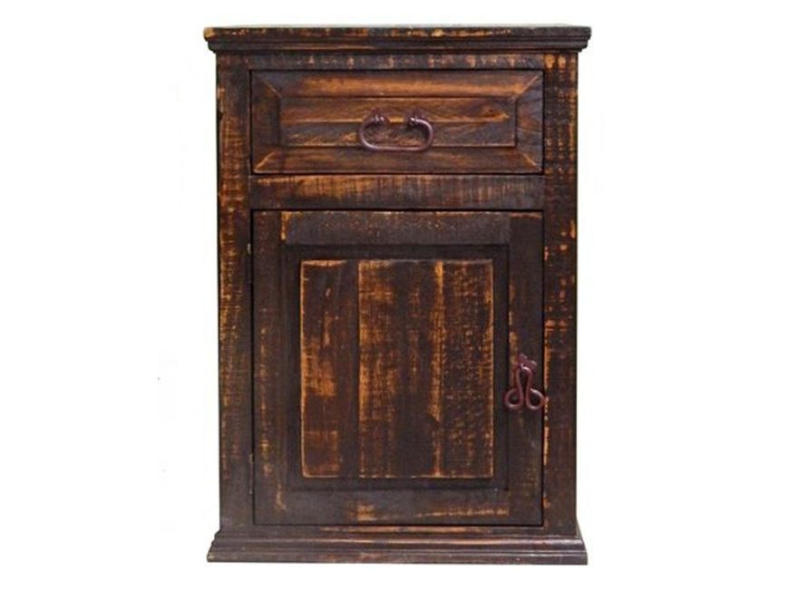 Picture of RUSTIC ECONO NIGHTSTAND 1 DOOR 1 DRAWER RECLAIM - MD377