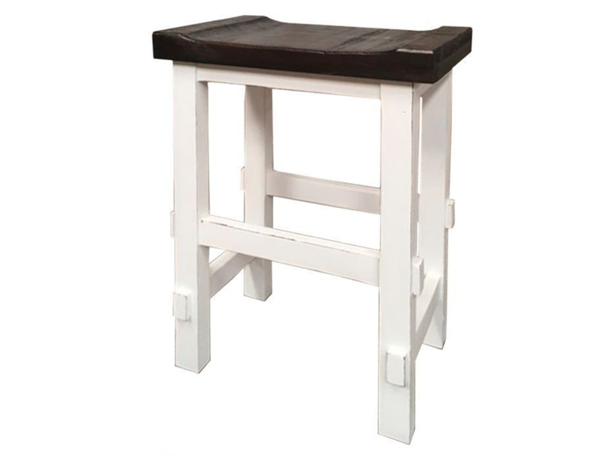 Picture of RUSTIC WHITE W/BROWN TOP 29" STOOL - MD615