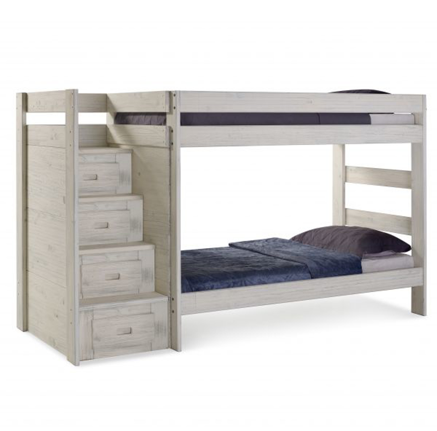 Picture of Twin/Twin Reversible Staircase Bunk Bed w/Drawers