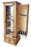 Picture of RUSTIC GUN CURIO CABINET W MIRROR - MD954