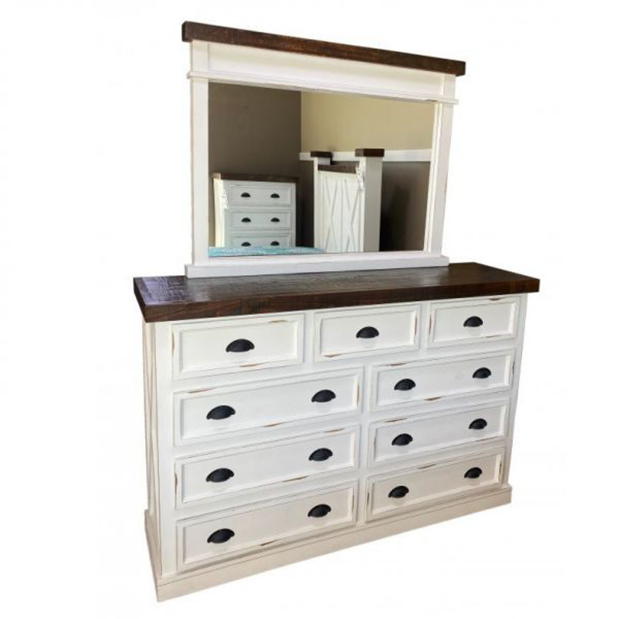 Picture of RUSTIC CRATE DRESSER AND MIRROR MO - TE112