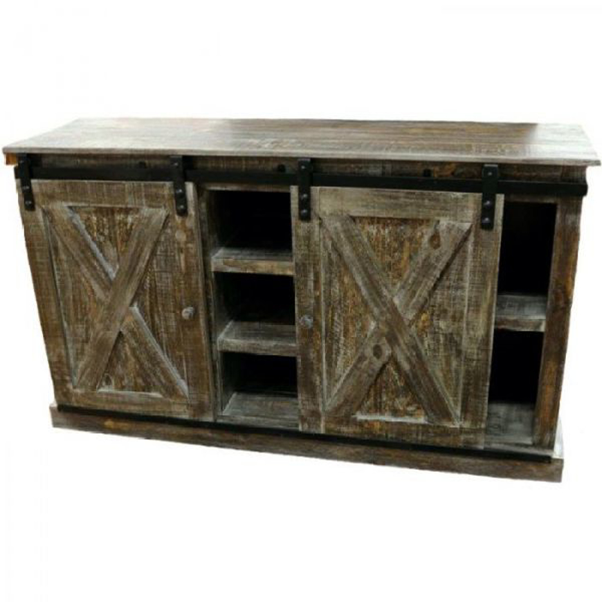 Picture of RUSTIC BARNWOOD TV CONSOLE WITH SLIDING BARNDOOR - MD1021