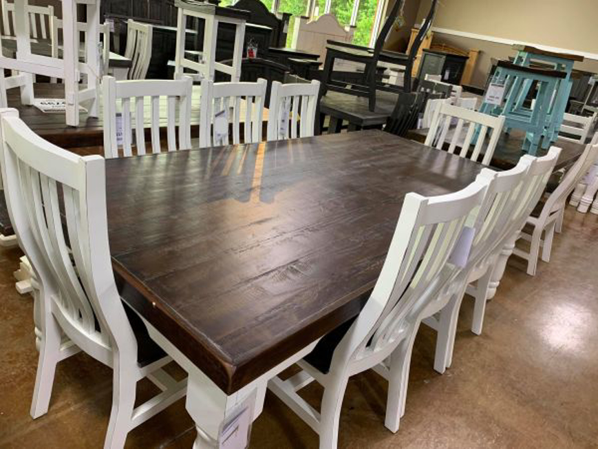 Picture of RUSTIC 8 FT TABLE AND 8 CHAIRS - WO496