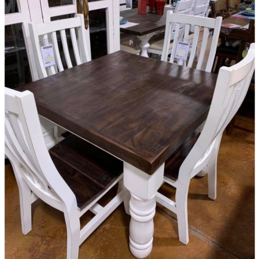 Picture of RUSTIC SQUARE TABLE & 4 CHAIRS - WO498