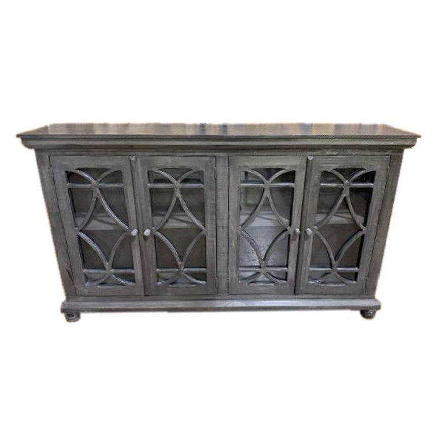 Picture of RUSTIC ENTERTAINMENT CONSOLE/SERVER WITH GLASS - TE209
