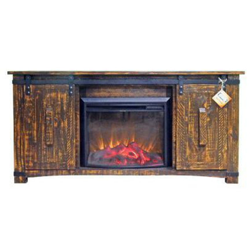 Picture of RUSTIC BARN DOOR FIREPLACE TV CONSOLE - MD1023
