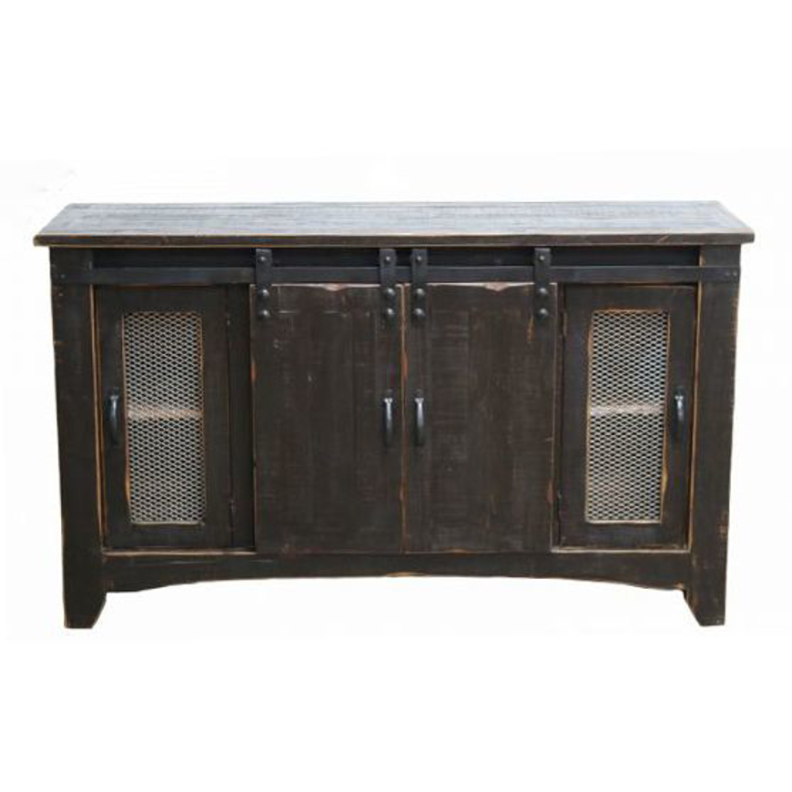 Picture of RUSTIC BARN DOOR CONSOLE STONE BROWN - MD1012