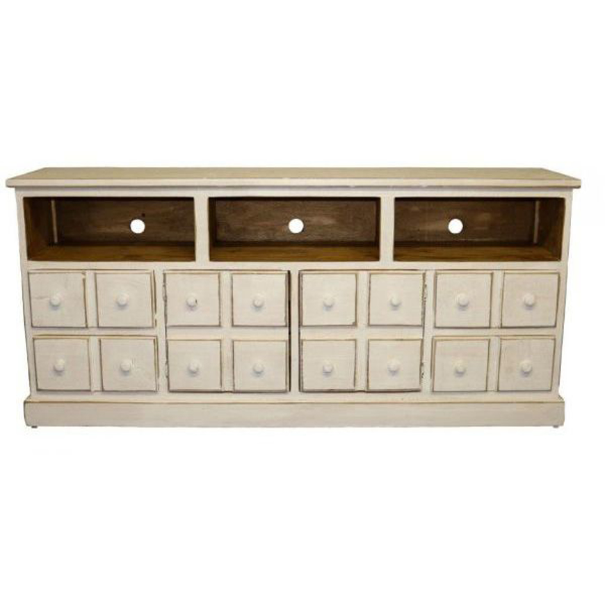 Picture of RUSTIC ENTERTAINMENT CONSOLE WEATHERED WHITE - MD587