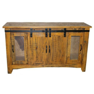 Picture of RUSTIC RECLAIMED TOBACCO BARN DOOR ENTERTAINMENT CONSOLE - MD1020