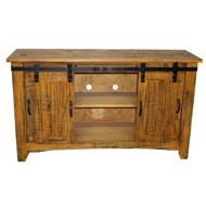 Picture of RUSTIC RECLAIMED TOBACCO BARN DOOR ENTERTAINMENT CONSOLE - MD1020