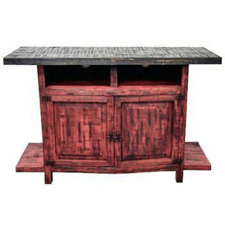 Picture of RUSTIC RED SCRAPED TV STAND - MD1029