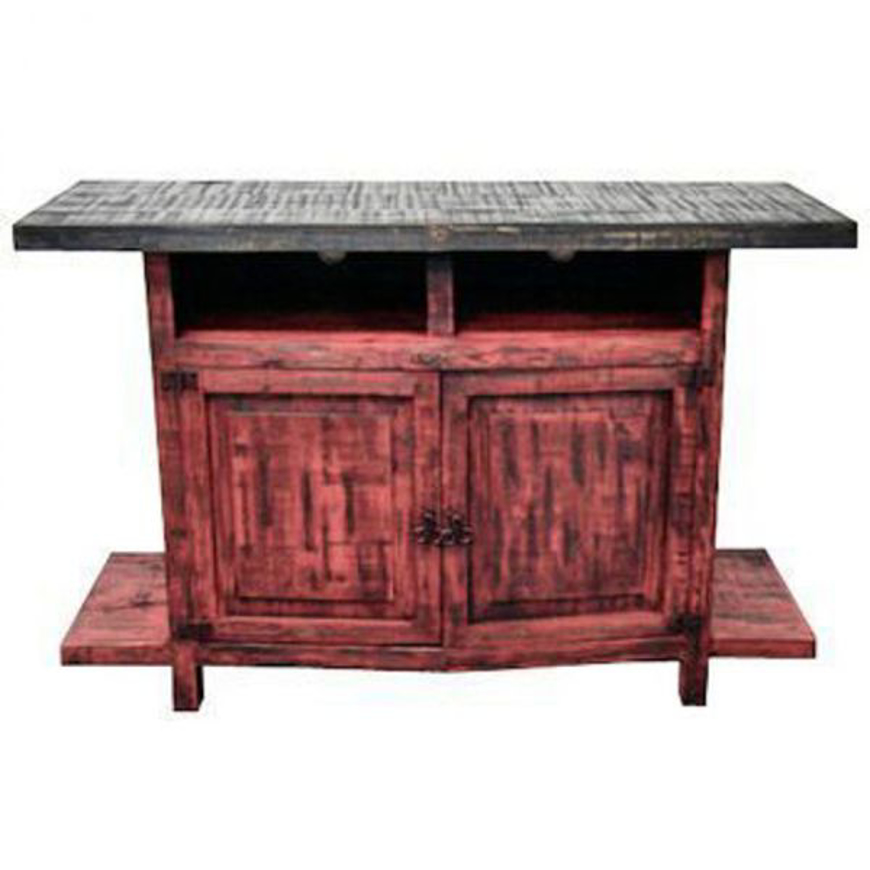 Picture of RUSTIC RED SCRAPED TV STAND - MD1029