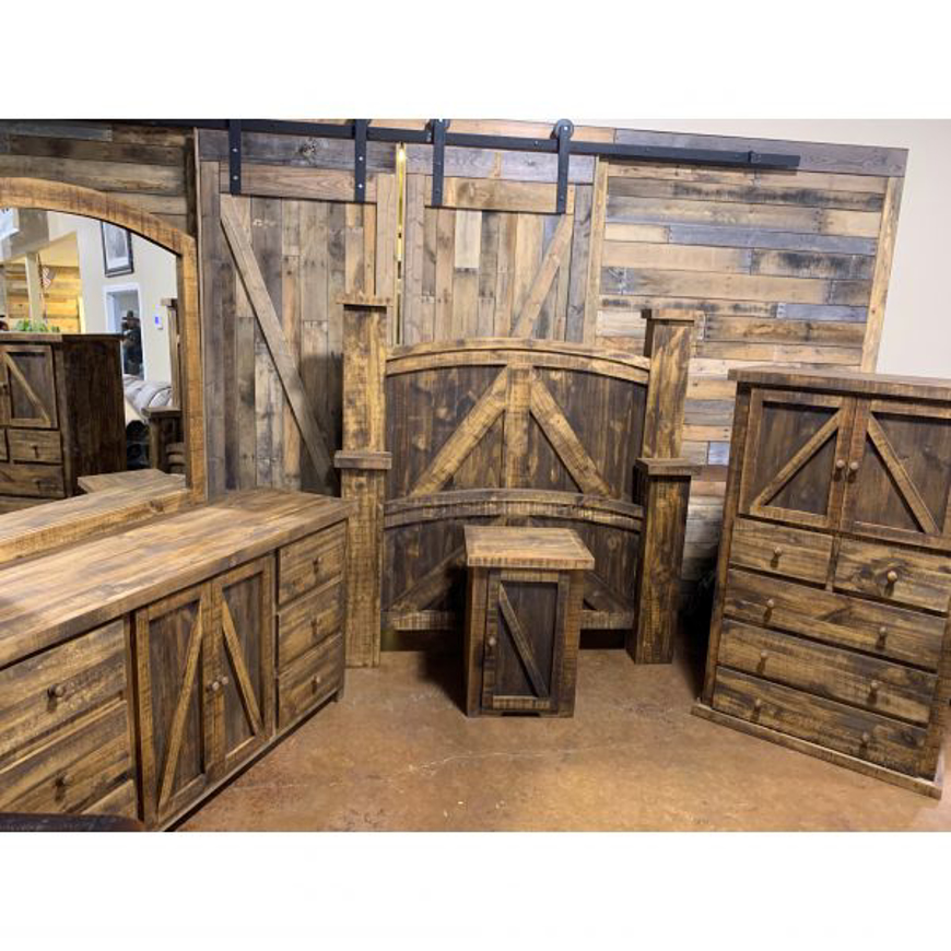 Picture of RUSTIC STABLE QUEEN BEDROOM SET - TE249