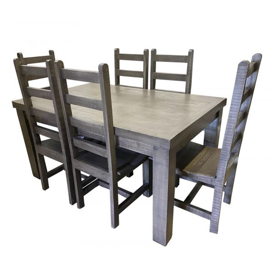 Picture of RUSTIC TWILIGHT TABLE AND 6 CHAIRS - TE142