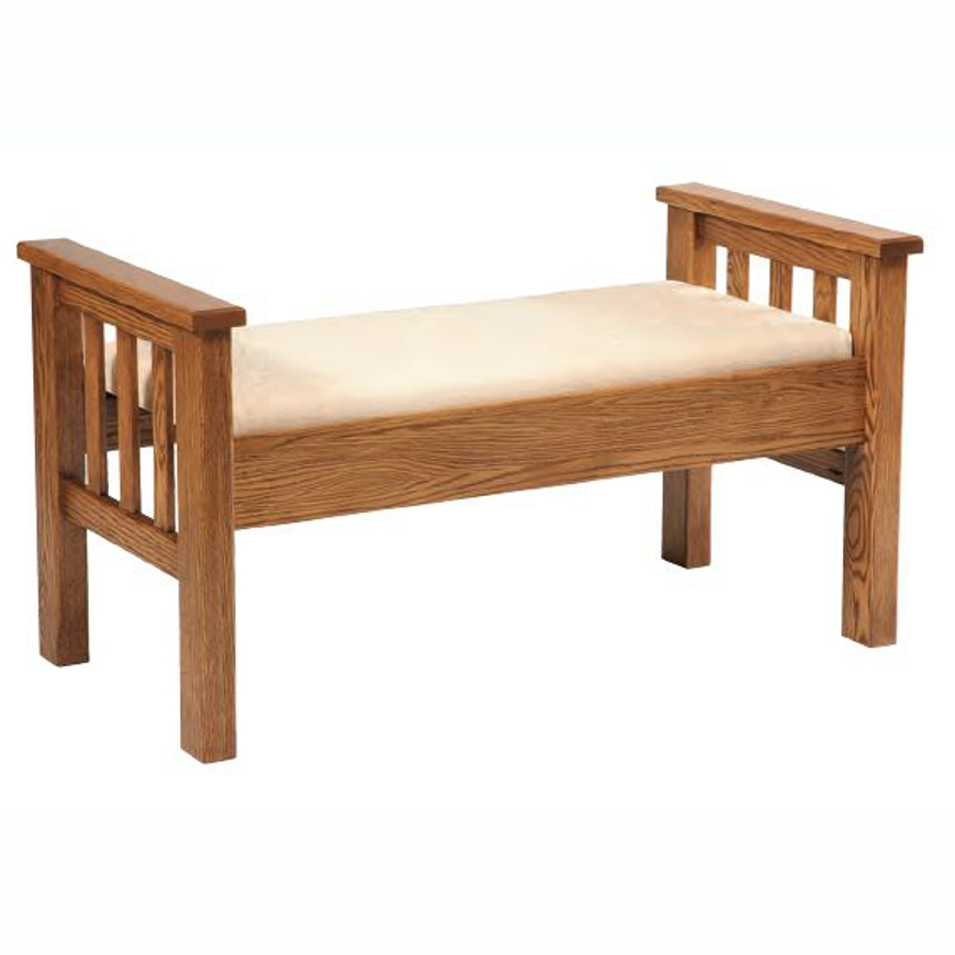 Picture of Amish Wide Slat Footboard Bench