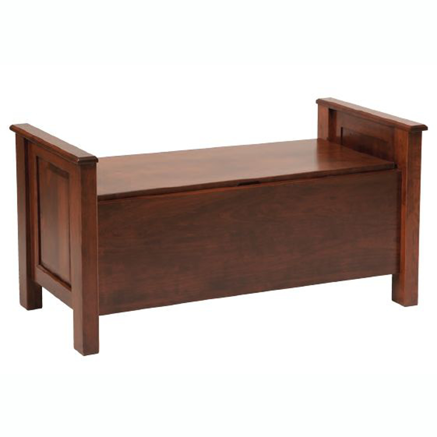 Picture of Amish Raised Panel Footboard Storage Bench