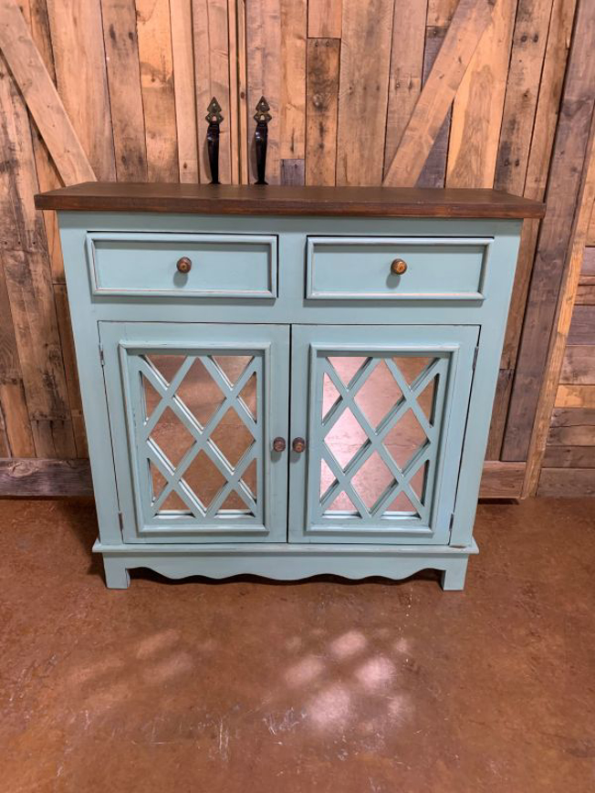 Picture of ANTQ TURQUOISE DRESSER W/ GLAS