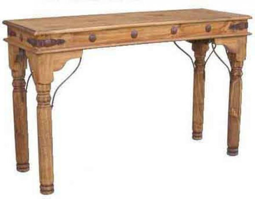 Picture of RUSTIC SOFA TABLE WITH CONCHOS - MD969