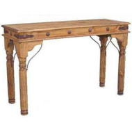 Picture of RUSTIC SOFA TABLE WITH CONCHOS - MD969