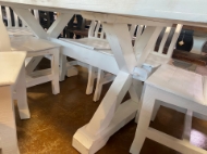 Picture of WHITE W/ RUB 6 FT DINING SET