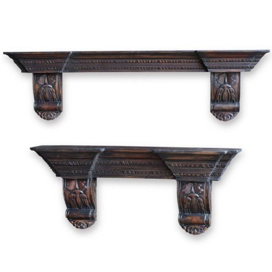 Picture of Coral Carved Shelves Set of 2