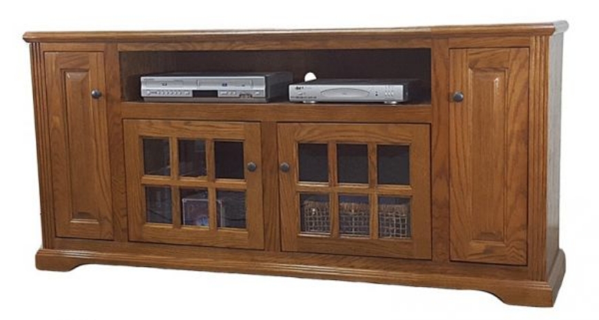 Picture of Oak Curve Top TV Console