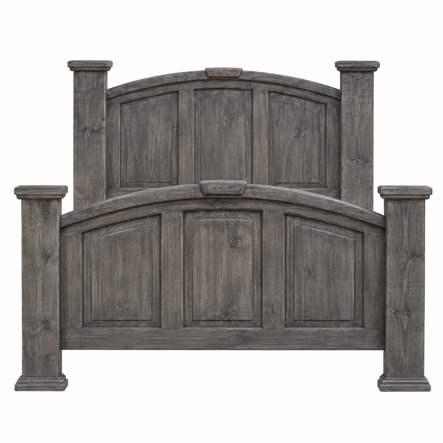Picture of RUSTIC CHARCOAL GRAY KING MANSION BED - MD782