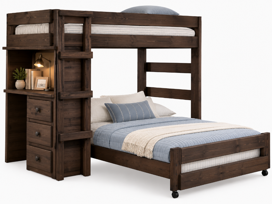 Picture of Twin/Full Loft Bed w/Desk End
