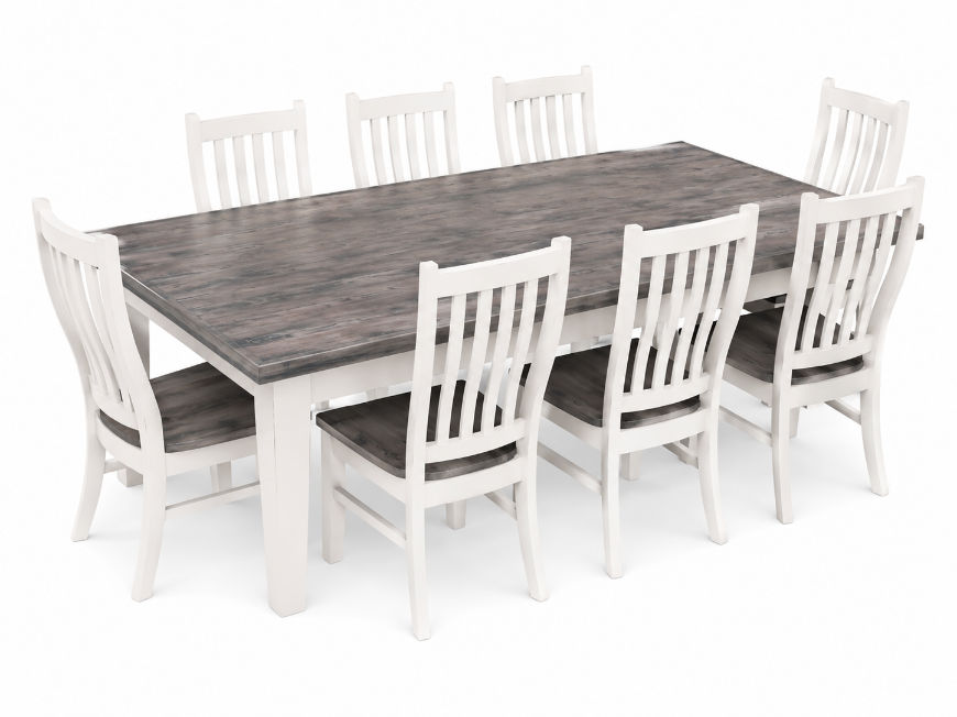 Picture of RUSTIC 8 FT TABLE AND 8 CHAIRS - WO486